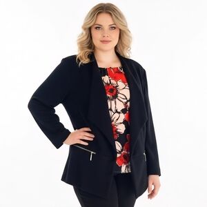NEW INC black textures jacket blazer cardigan XL